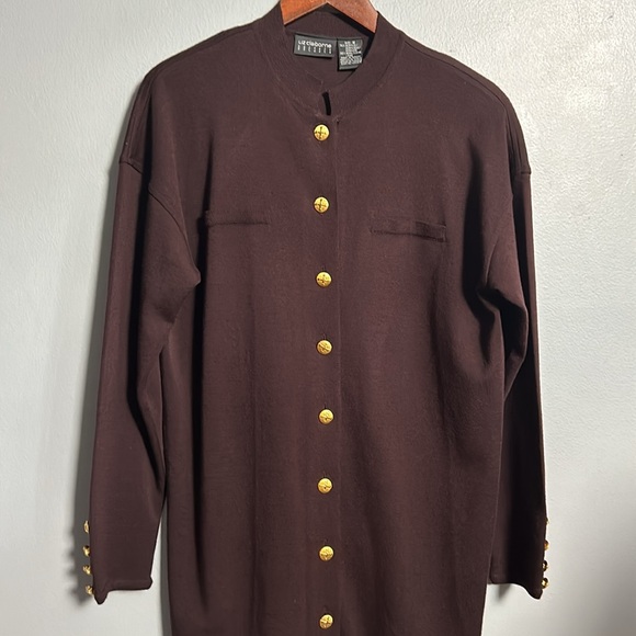 Vintage Liz Claiborne Knit Bordeaux Midi Single Button Dress size M- gently used - Picture 7 of 17